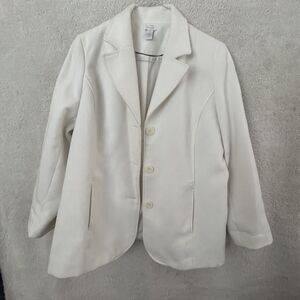 Chicos 3 XL 16 Jacket Blazer Felt White Pocket Career Classic